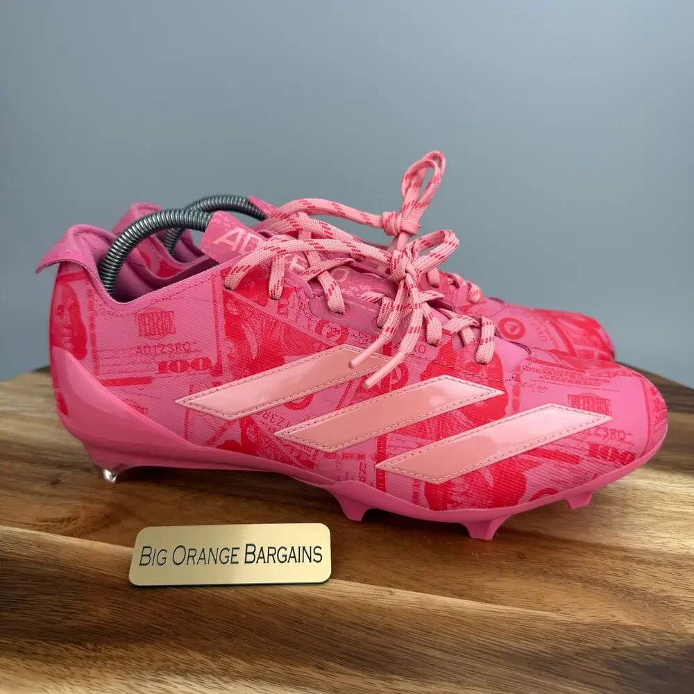 Adidas Adizero Electric II Currency Mens 10 Pink Money Football Cleats JQ3979
